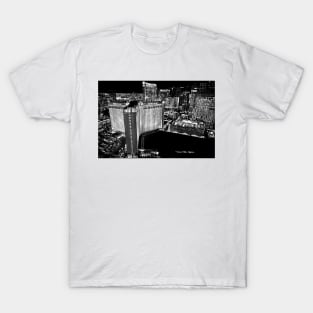 Vegas - Monte Carlo - Black and White T-Shirt